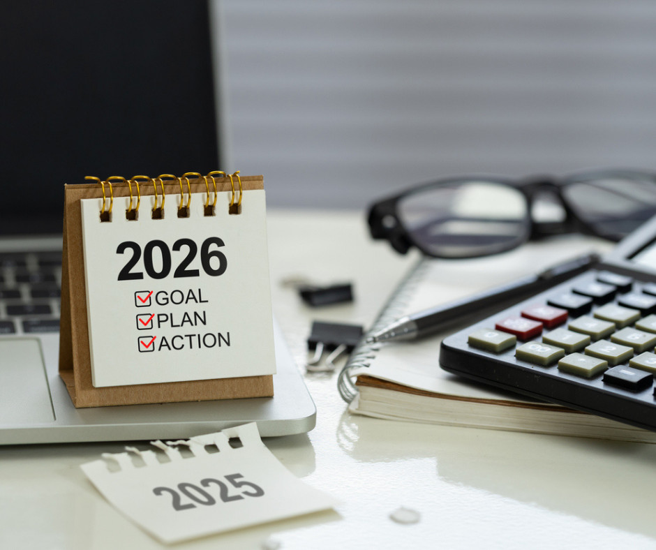 2026 calendar on a a desk