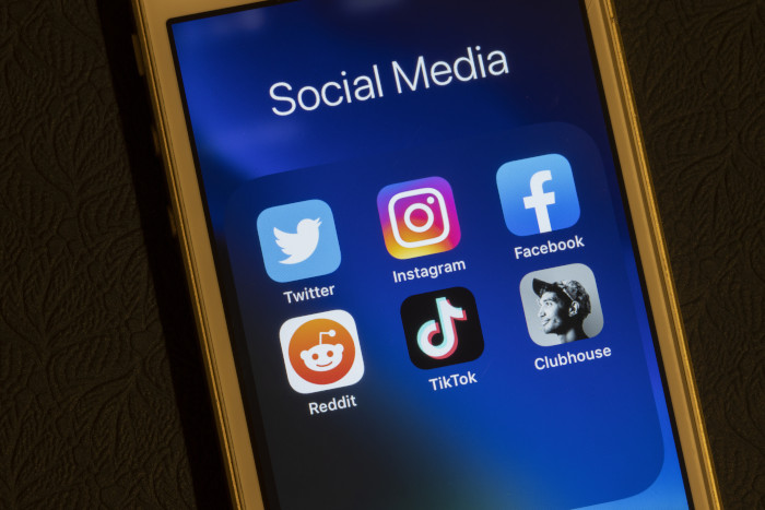 Social Media Apps on a phone screen