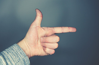Finger pointing to the right